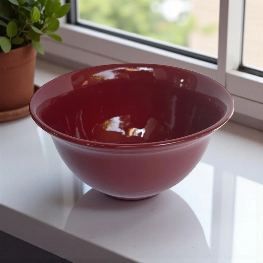 Vintage Haeger Pottery USA 3311 Red Mixing Bowl 10